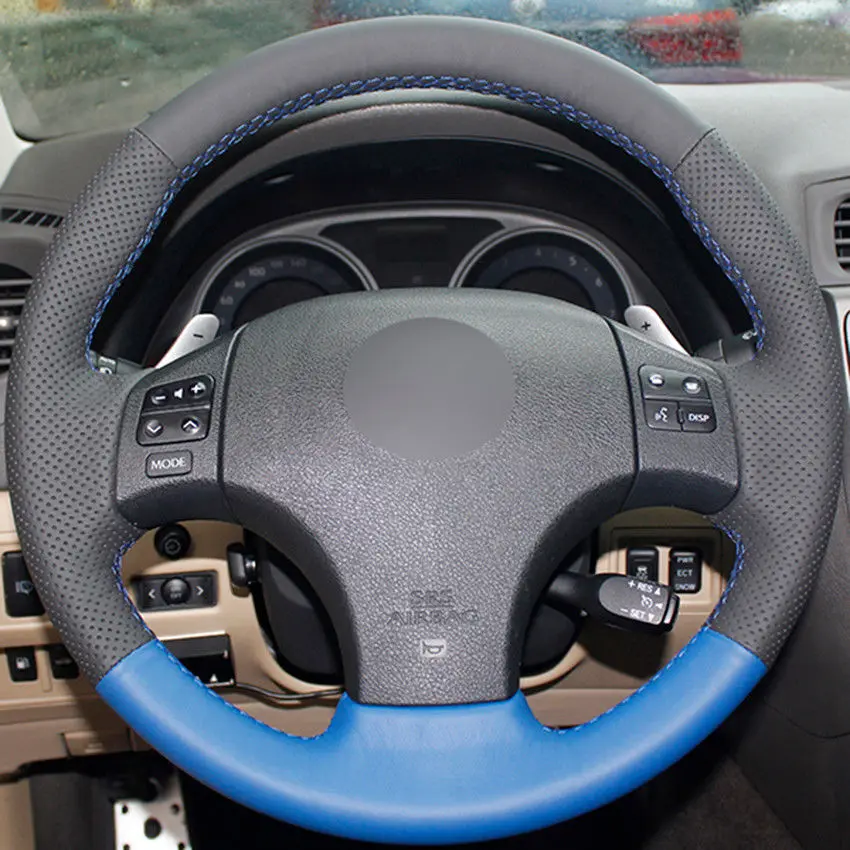 

Top Leather Steering Wheel Hand-stitch on Wrap Cover For Lexus IS250 2007-2013