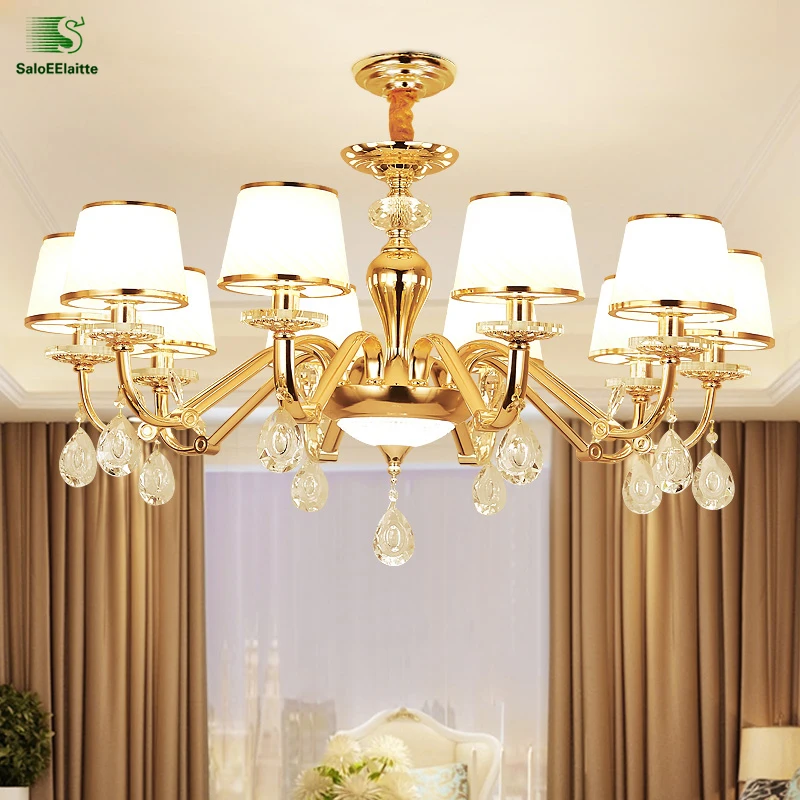 

Modern Crystal Led Chandeliers Lighting Gold Metal Living Room Led Pendant Chandelier Lights Dining Room Hanging Lamp Fixtures