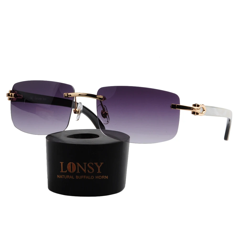 LONSY, модные новые женские солнцезащитные очки Buffalo Horn, фирменный дизайн, Винтажные Солнцезащитные очки для женщин, Oculos De So Feminino LS4005