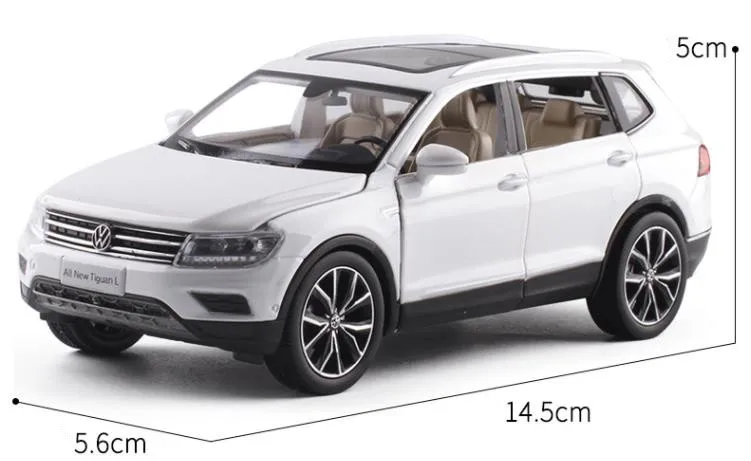 Высокая имитация Tiguan L, 1:32 Масштаб сплава оттягивать назад модель автомобиля, muaical& мигающий, литая под давлением металлическая модель