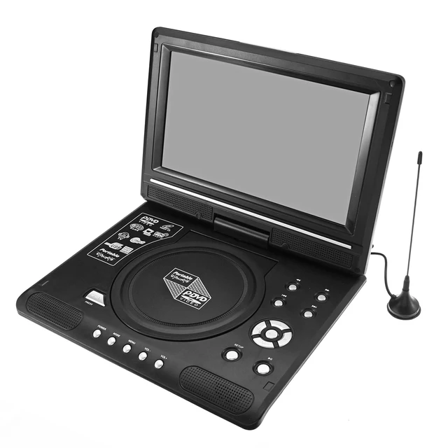 9.8 Inch Portable DVD Player Rechargeable 270 Degree Rotating Screen Digital Multimedia Player for Cars TV DVD Game MP4 Outdoor