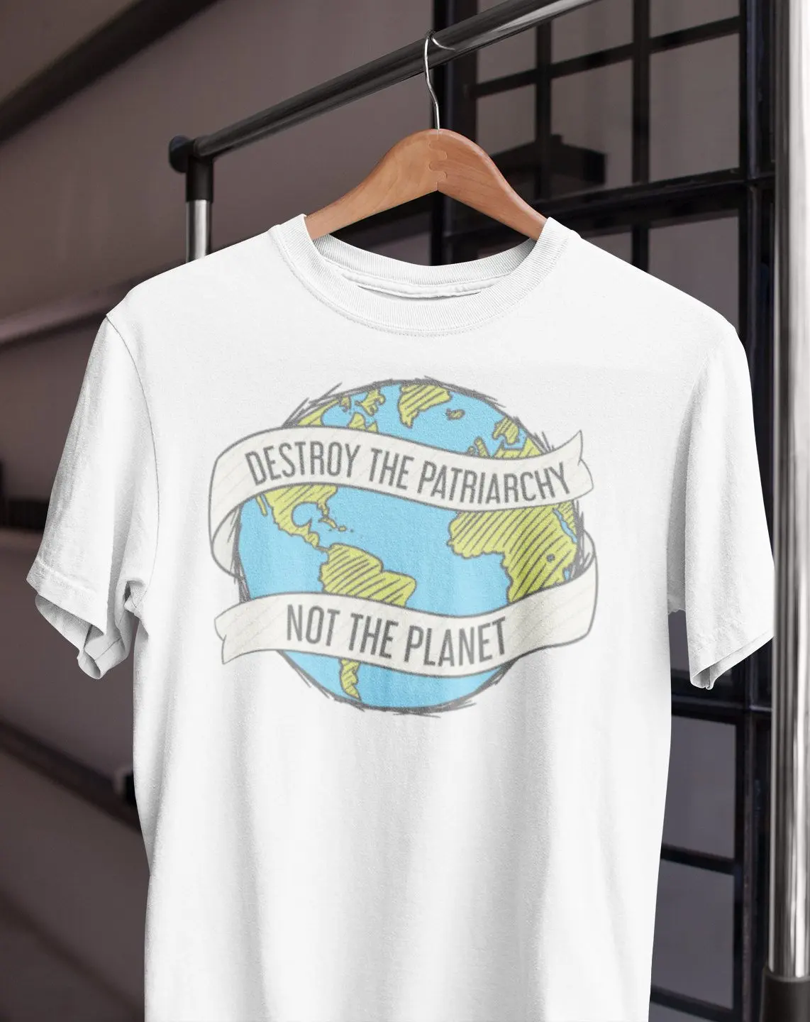 

Destroy the Patriarchy Not the Planet Women's T-Shirt Retro Feminist Harajuku Shirt Vintage Resist Hipster Oversize Ladies Tee