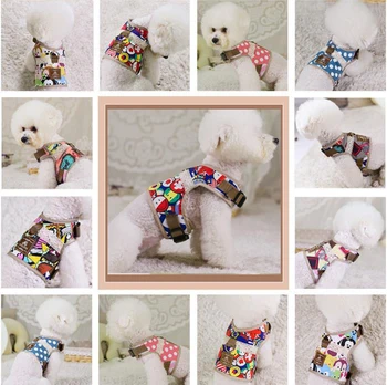 

Print Small Dog Vest Harnesses Leash Set Fashion Dots Dog Clothes with Pull Rope Chihuahua YorkiesTerier Schnauzer