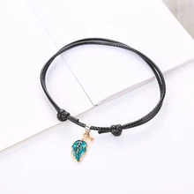 JIA& Коу ботильоны браслет для Для женщин браслеты на ногу с листками Лето ювелирные изделия милый браслет на ногу подарок для подруги летние аксессуары