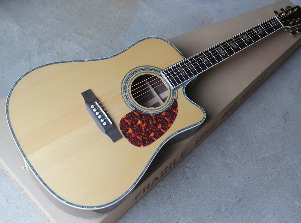 

Solid Top 41" Cut-away Acoustic Guitar with Red Pickguard,Multi-layer Binding,Rosewood Fingerboard,offering customized services