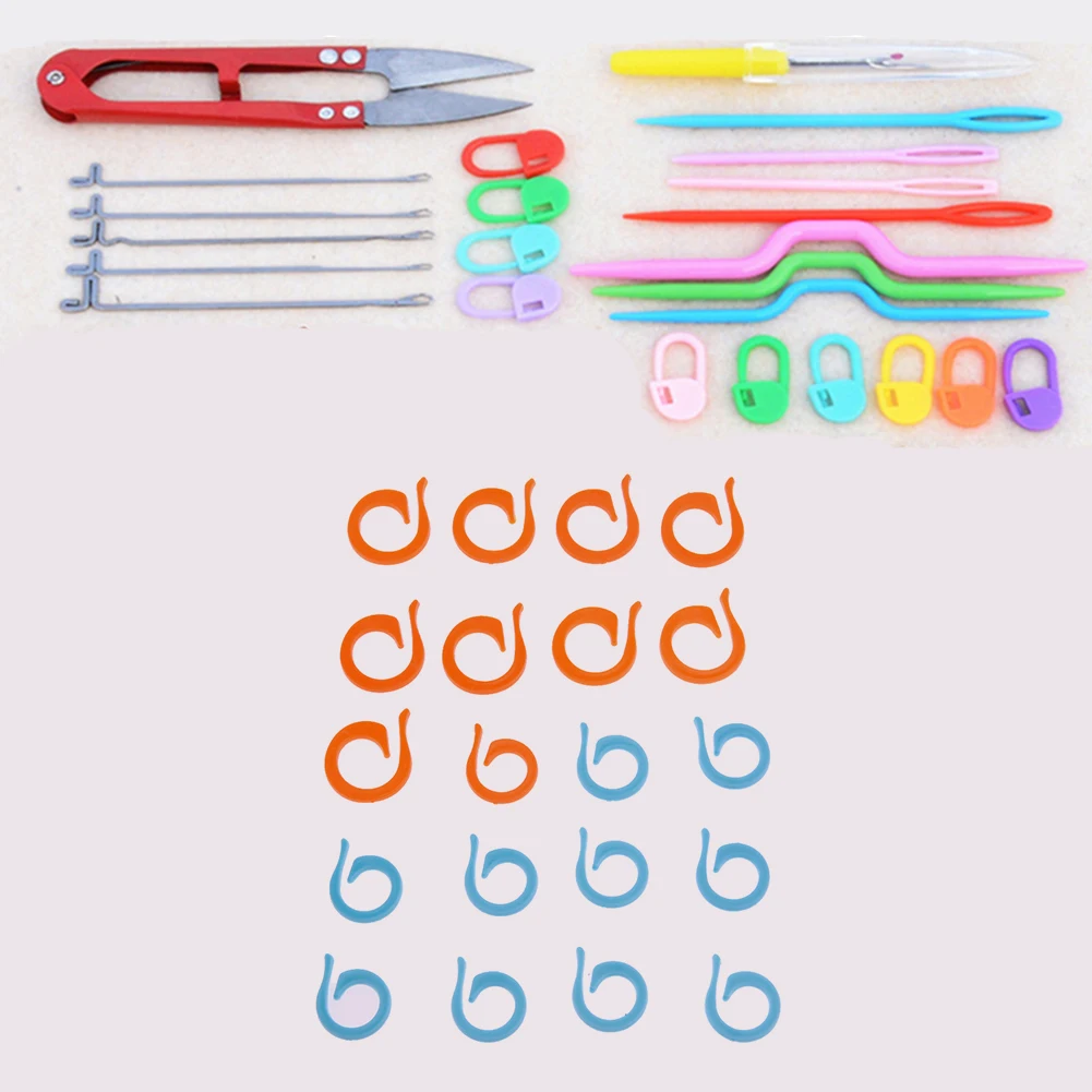 1 Набор АБС-пластика для вязания, спицы для вязания, крючок для вязания крючком, пластиковые маркеры, зажим для игл, рукоделие, вязание крючком, фиксирующий стежок