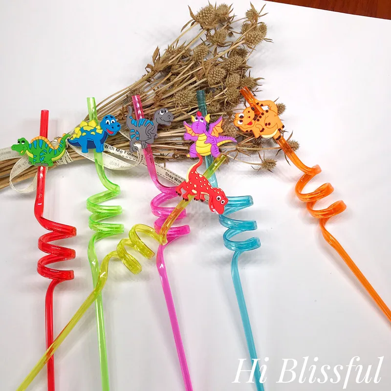 

Jungle Dinosaur Unicorn Party Decoration Dinosaur Reusable Drinking Straw Birthday Party Decoration Kids Baby Shower Supplies