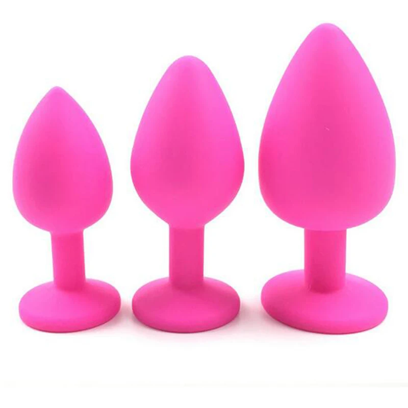 3 Sizes Silicone Rose pink colors massager Butt Plug Anal Trainer Set Sex Toy For Men Women Products |