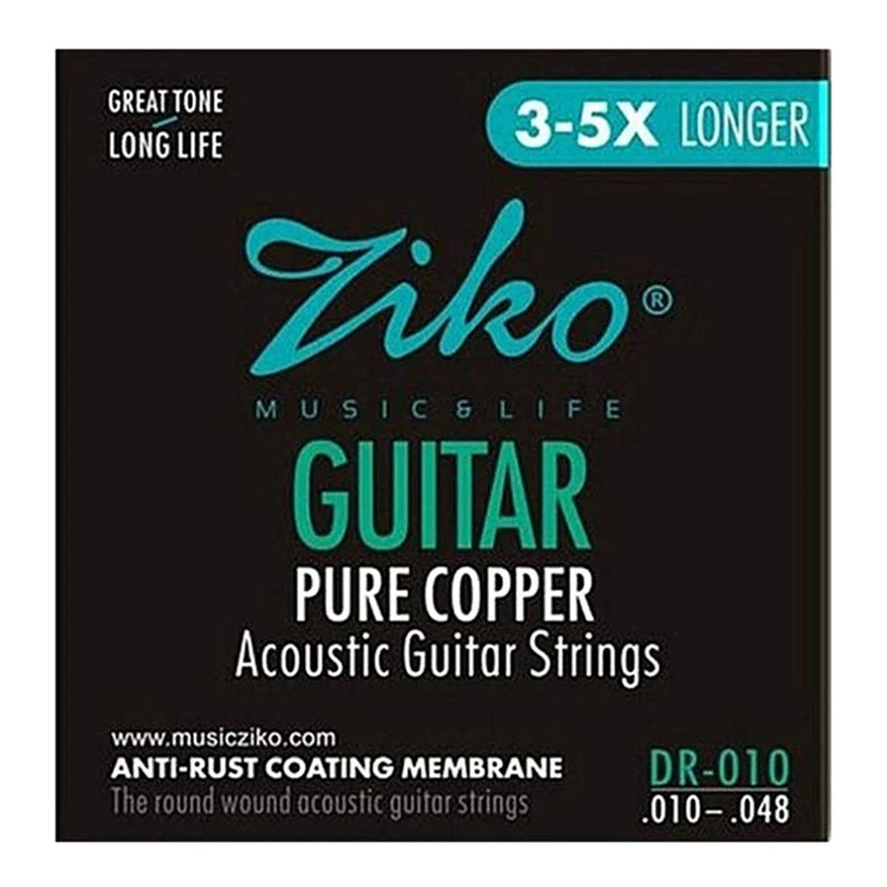 

Ziko 011-050 Dr-010 Acoustic Guitar Strings Pure Copper Anti-Rust Strings Musical Instruments Accessories