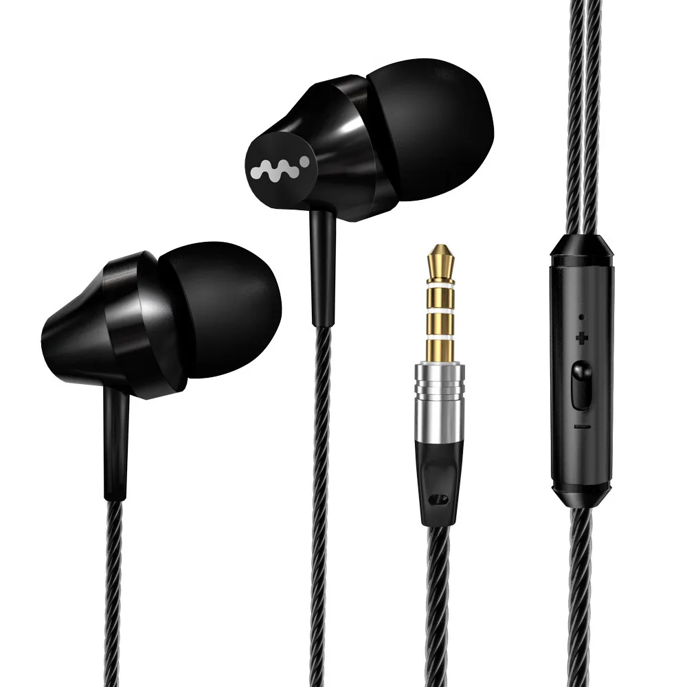 

Stereo Wired In-ear Earbuds Earphones Sports Noise Reduction Earplugs Headset With Microphone For Xiaomi Huawei Eh*