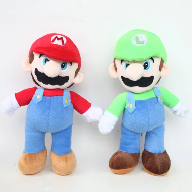 25cm super mario bros luigi plush toys super mario stand mario