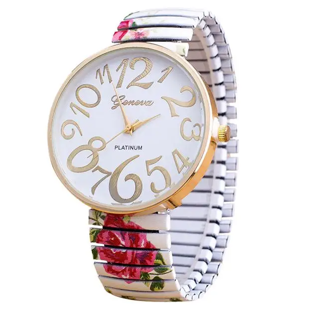 Лидер продаж Сказочный роскошный женский эластичный браслет с цветочным узором кварцевые наручные часы relojes mujer Прямая поставка