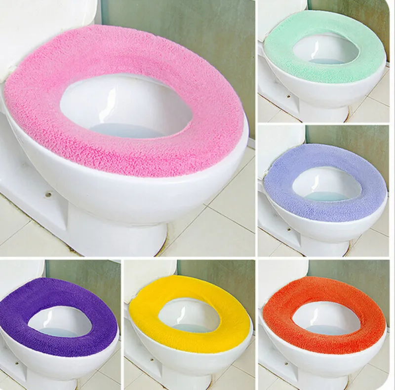 Bathroom Toilet Seat Cover Closestool Washable Soft Warmer Mat Pad Cushion Random Color Accessories | Дом и сад