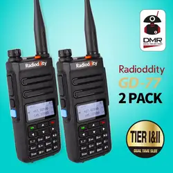 1 пара Radioddity GD-77 Dual Band Dual Time слот цифровой двухстороннее радио Walkie Talkie трансивер DMR Motrobo уровня 1 Tier 2 кабеля