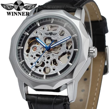 

WINNER Mens Wrist Automatic Mechanical Watch Men Top Brand Luxury Clock Business Leather Watches Sport Military Clock