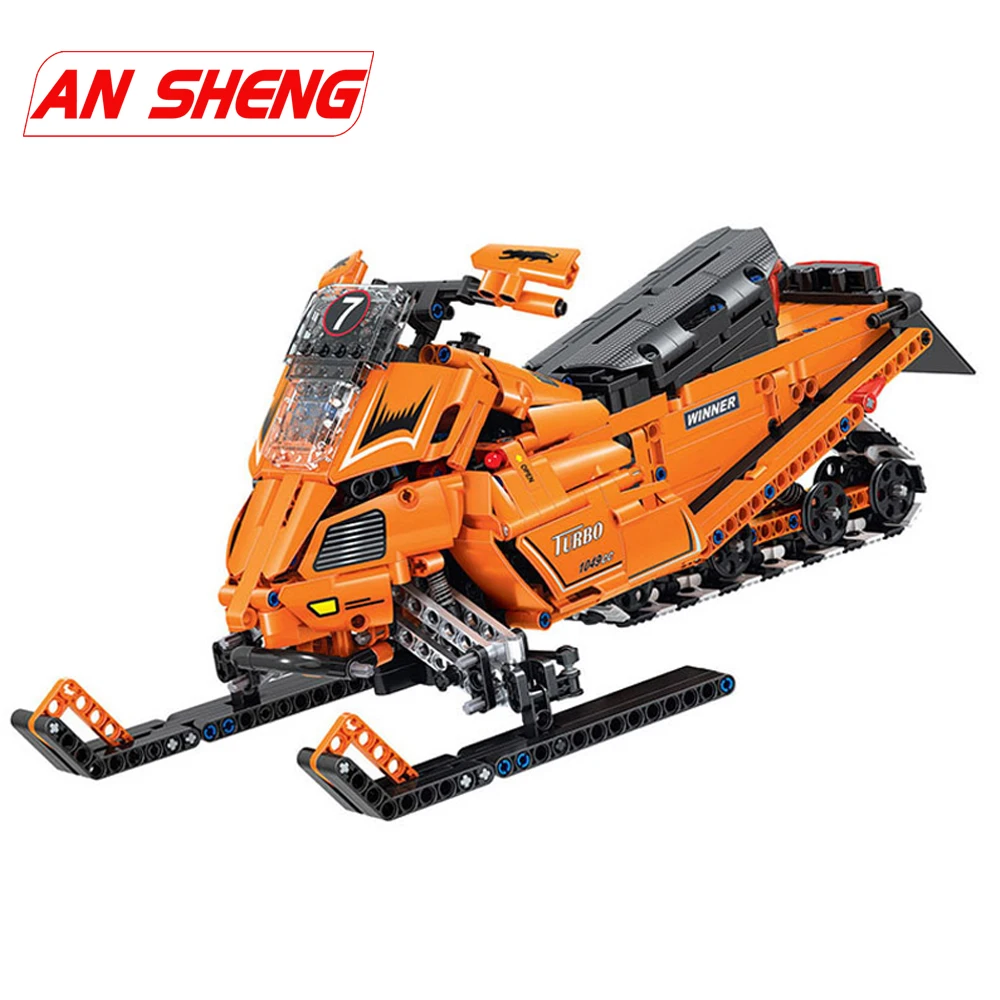 Technic снегоход мото Снег мотоцикл строительные блоки Обучающие DIY Кирпичи Модель