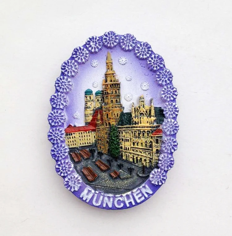 Munich City Hall и Marinplatz 3D магнит на холодильник, немецкие туристические сувениры, магнитные наклейки на холодильник, украшение для дома