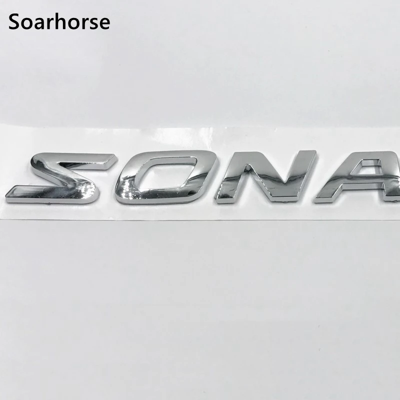 Для hyundai Sonata буквы логотип стикеры автомобиля задний багажник 3D хромированная эмблема бейдж знак наклейка