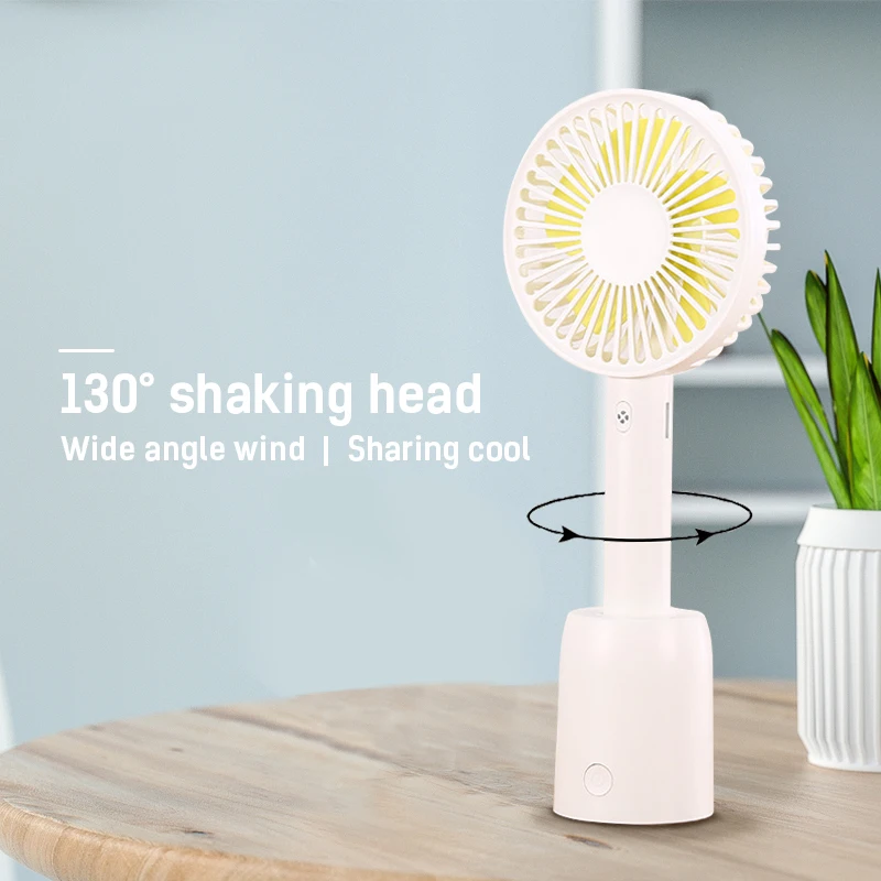 

Mini Rechargeable USB Fan Portable head shake Handheld Fan 3-Speed Mini USB Handy Small Desktop Cooling Fan Cooler