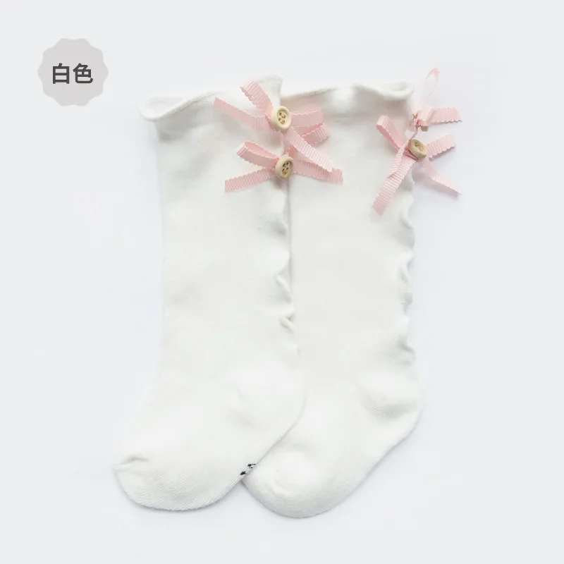 Симпатичные принцесса носочки для девочки до колена с бантом Носки для девочек девушка сладкий Детские носки Длинные носки без пятки для Сапоги и ботинки для девочек детские гетры