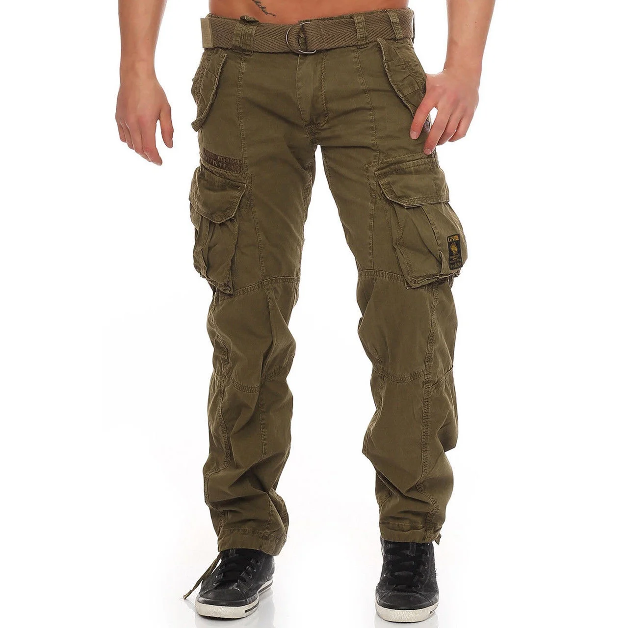 Zogaa Модные Военные брюки, мужские Свободные мешковатые брюки, повседневные хлопковые популярные брюки, мужские брюки с несколькими карманами