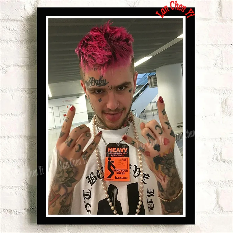 Lil Peep бумага с покрытием плакат для кафе высокое качество печати рисунок ядро декоративная живопись 42*30 см - Цвет: Коричневый