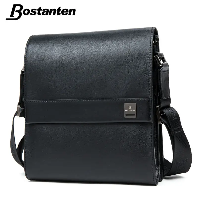 Bostanten Man Vertical Genuine Leather bag Men Messenger Business Men's Briefcase Designer Handbags High Quality Shoulder Bags