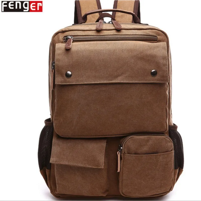 

FENGER 15 Inch Anti Theft Backpacks for Men Women Canvas Travel Backpack Large Waterproof Daypacks Teenage Laptop Bagpack