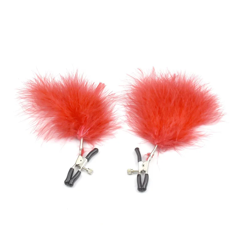 

Breast Clip Shaking Stimulate Sexy Papilla Clip Female Breast Clips Feather Breast Nipple Clamps