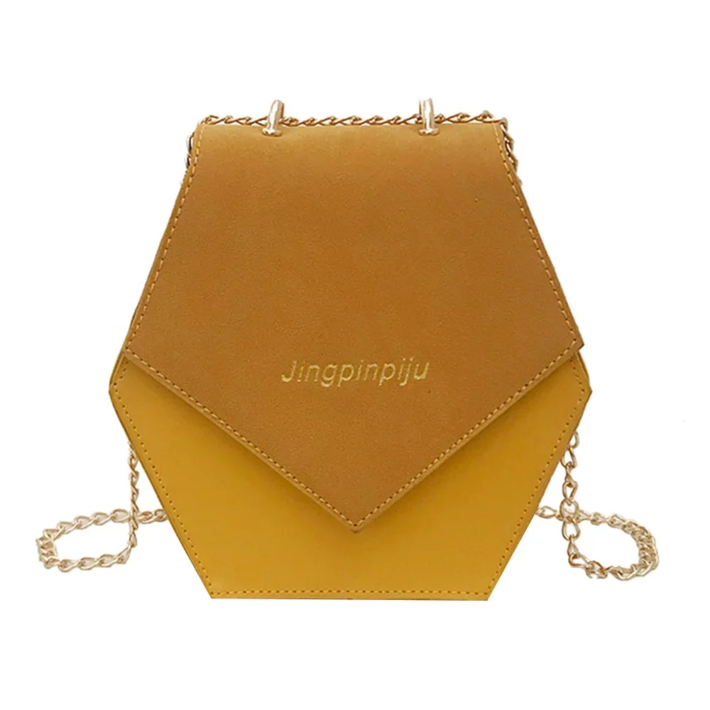 

Women Trendy PU Leather Crossbody Bag Fashion Geometric Polygon Casual Messenger Handbag Chain Shoulder Bags Girls Bolso Mujer
