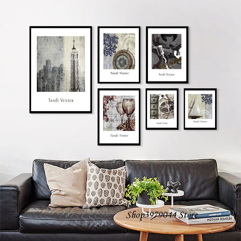 

Nordic Poster Decoration Home Vintage poster New York Wall Pictures London Kitchen Wall Art Print Canvas Painting Unframed