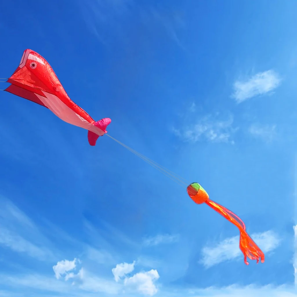 85inch Large Blue Dolphin Frameless Soft Parafoil Kite For Kids & Adults Beach Park Garden Playground Outdoor Play