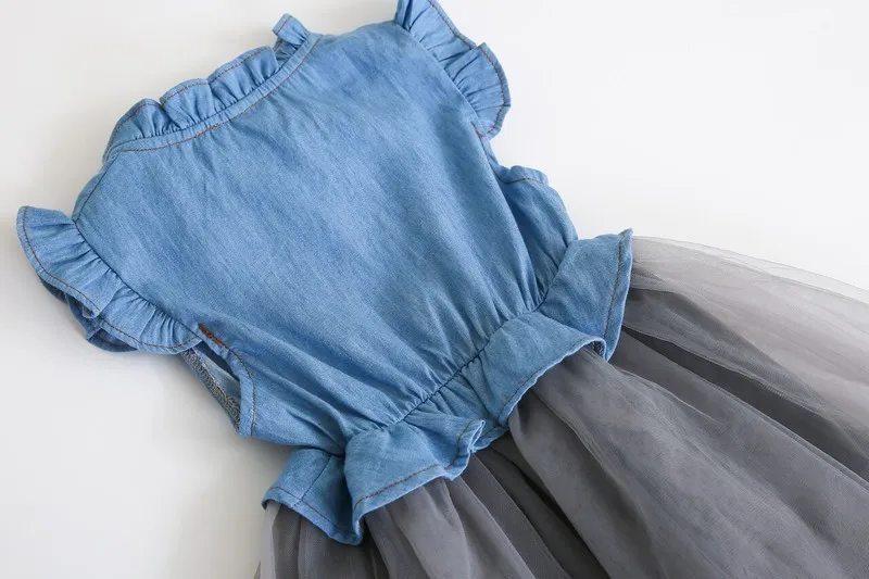 Casual Little Girls Dresses 2018 Fashion Long Sleeve Kids Clothes Autumn Denim Tule Princess Children Dress For Girls 2-8 Years (34)