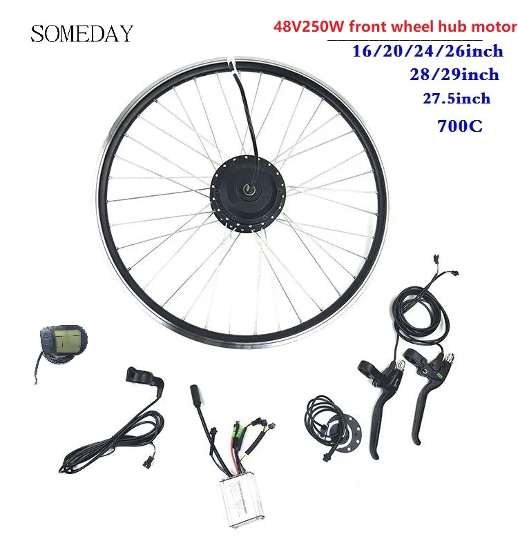 

SOMEDAY E-bike conversion kit 16 20 24 26 27.5 28 29 700C 48V250W EBIKE front hub motor with LCD5 display