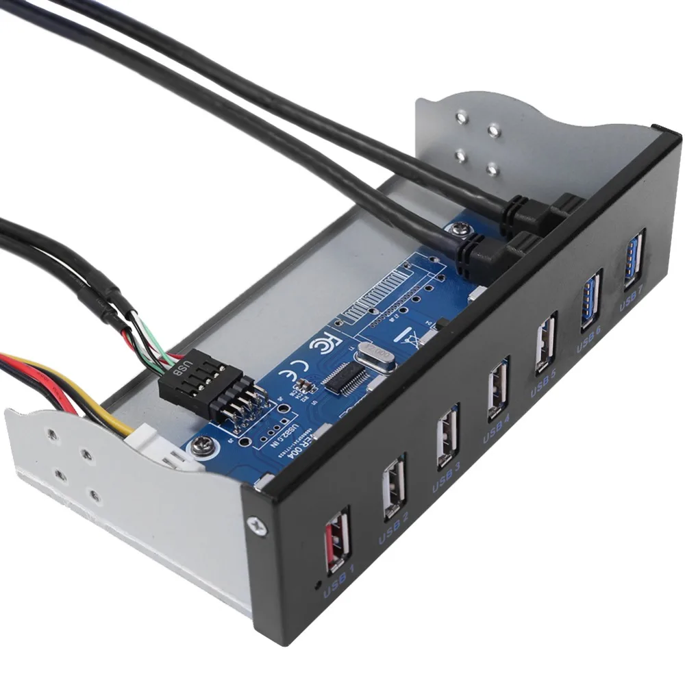 7 портов USB 3,0 настольный компьютер чехол CD-ROM отсек для привода Передняя панель USB 2,0 USB 3,0 концентратор Быстрая зарядка расширительный кронштейн