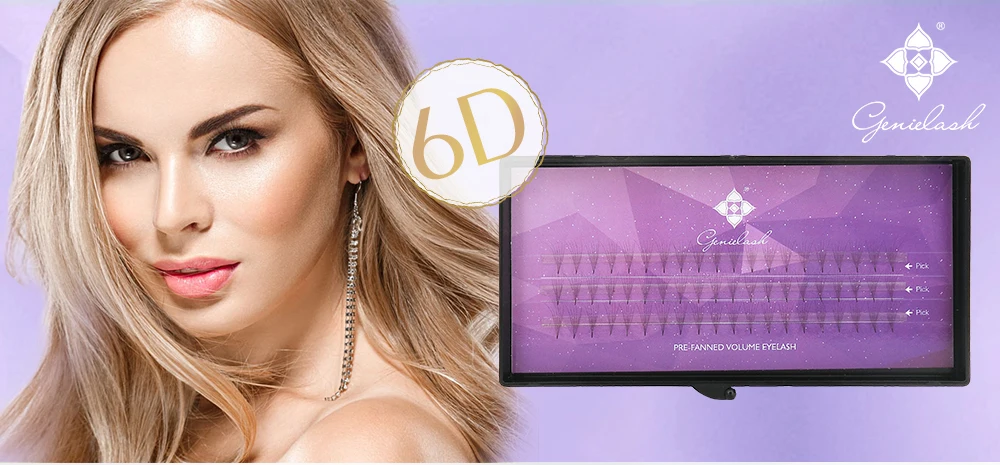 Feixes de Cílios dos Fãs de Genielash Premade para Extensões de Cílios de Volume Cílios de Maquiagem Fácil Escolher Cílios Pré-fabricados 6d 10 High Quality Beleza e saúde