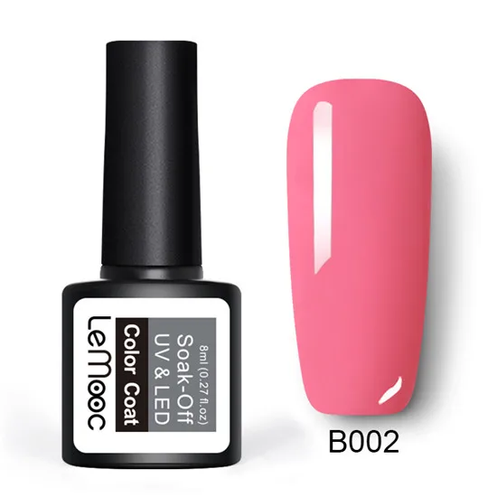 LEMOOC Гель-лак для ногтей 8 мл полуперманентный УФ Гибридный праймер нужна лампа для ногтей художественный гель-лаки для ногтей 186 розового цвета - Цвет: B002