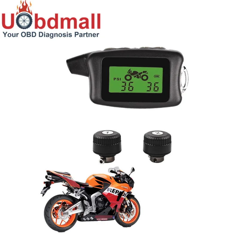 Motorcycle TPMS Wireless Tire Pressure Monitoring System Digital LCD