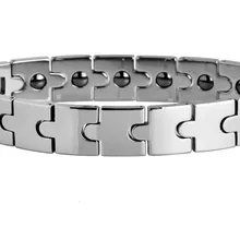 Подарок для влюбленных полированный блестящий вольфрам карбид с германиевым магнитным плоским браслетом/TUBR0041M