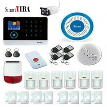 SmartYIBA Wireless Wifi GSM GPRS Android IOS APP Control Home Burglar Security Alarm System Outdoor Solar Power Siren IP Camera