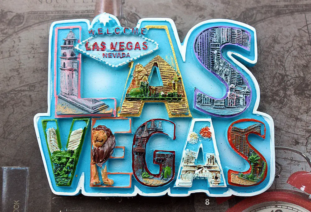 LAS VEGAS США туристический сувенир для путешествий 3D резиновый магнит на
