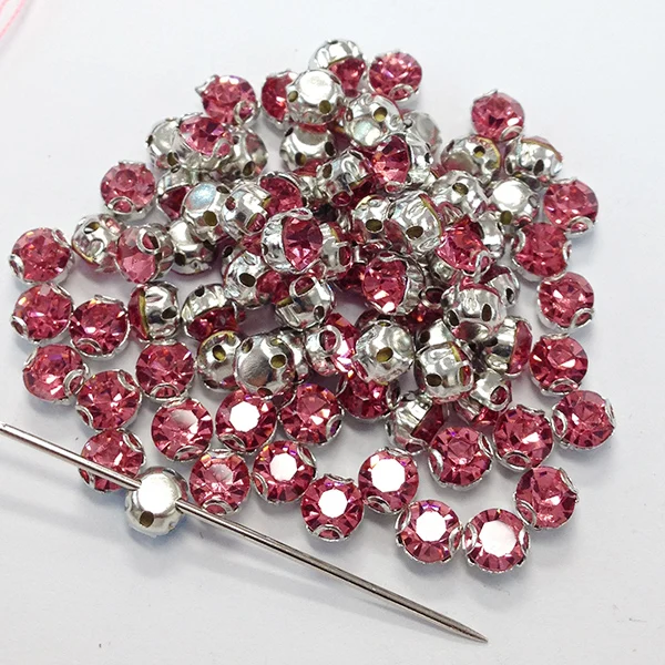 

Sew On Crystal Rhinestones Strass Shiny Glass Stones Rose 100pcs/lot 3.8mm Sewing Crystals DIY Gem decoration