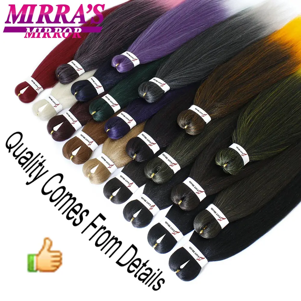 Mirra's зеркальный Омбре плетение волос Синтетические пряди волос для наращивания легко Джамбо косы волосы предварительно растягивающиеся косички 2 тона серебро