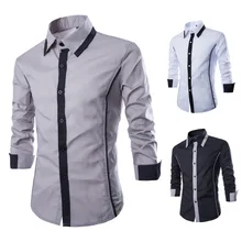 Новое поступление, полосатые мужские рубашки с длинным рукавом, облегающие, дышащие, нарядные рубашки, светские, тонкие,, повседневные, модные, Camisa Masculina