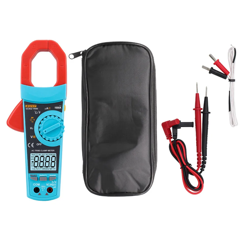 

ZOTEK High Precision Digital Clamp Meter Multimeter VC902 Auto/Manual Range Meter Small Current Measurement 1000A