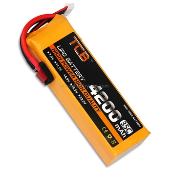 

14.8V 4S 4200mAh 35C LiPO Battery T-plug Burst 50C Lipolymer power pack for RC Model Airplane FPV Drone Helicopter Racing Boat
