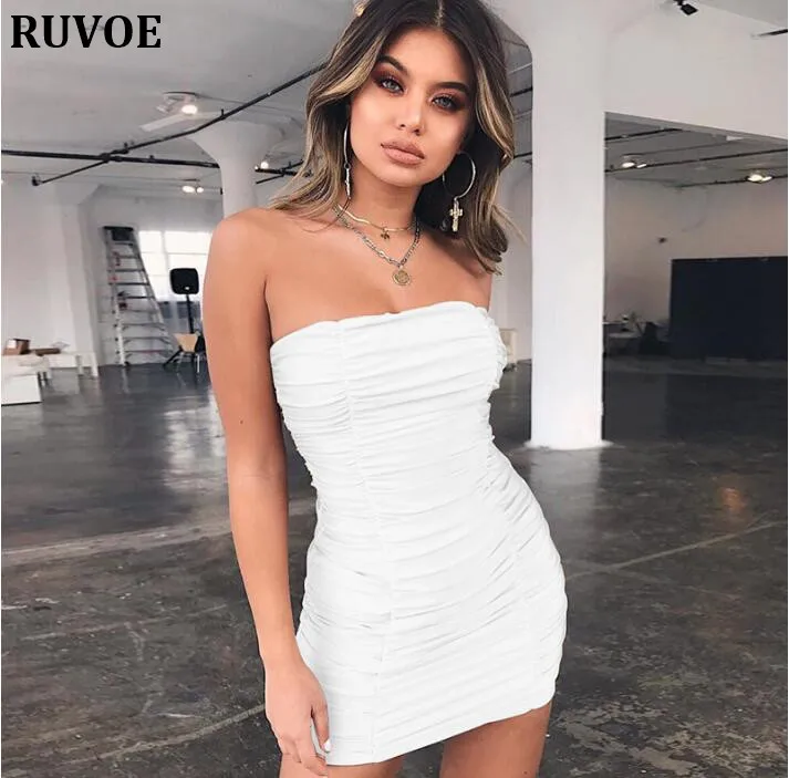 white strapless mini dress