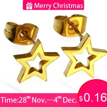 

12 Pairs/Set Trandy Gold Star Stud Earring for Modern Women's earrings 2018 Fashion Stainless Steel brincos Jewelry bijoux femme