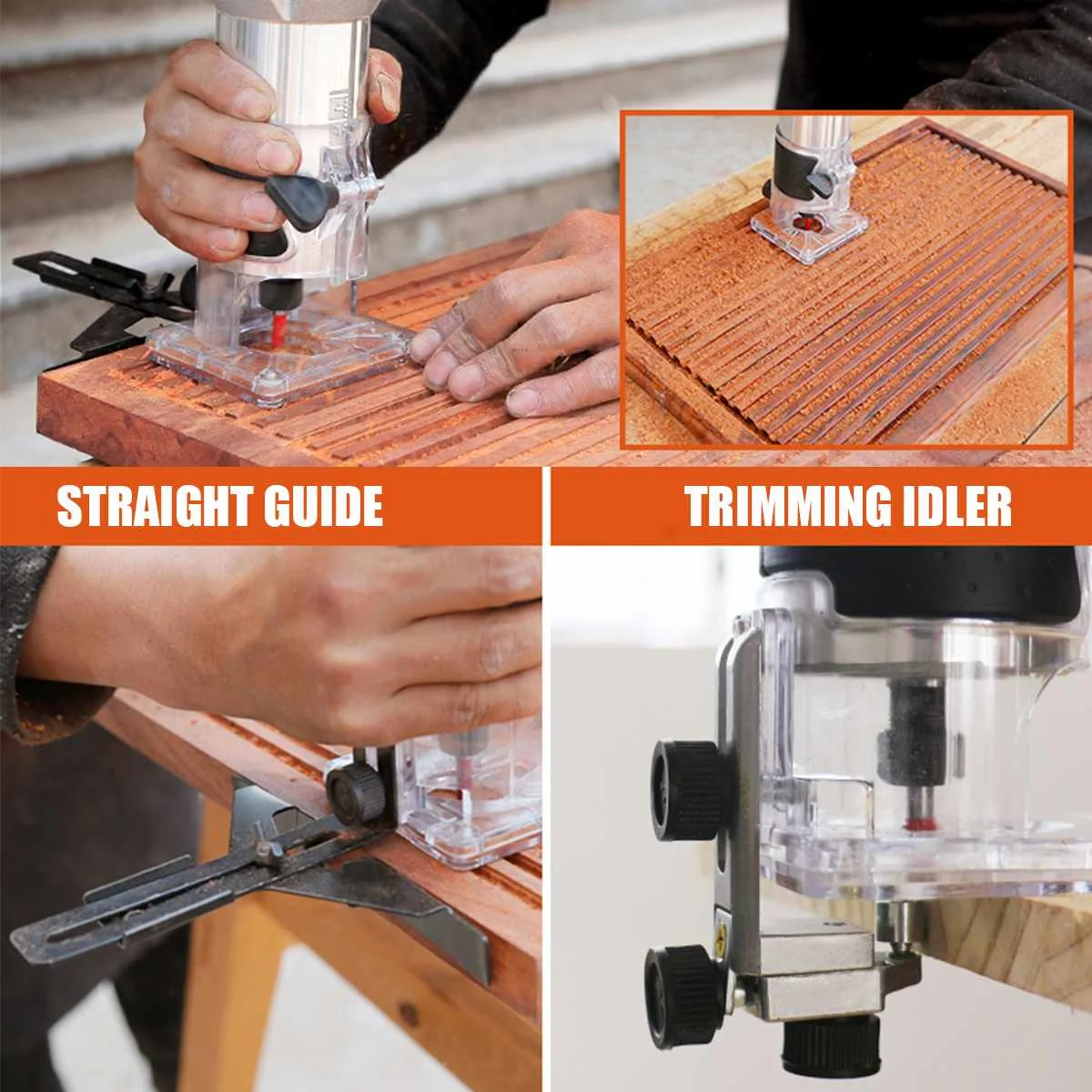 110V/220V 1300W Woodworking Electric Trimmer Wood Milling Engraving Slotting Trimming Machine Hand Carving Wood Router Machine