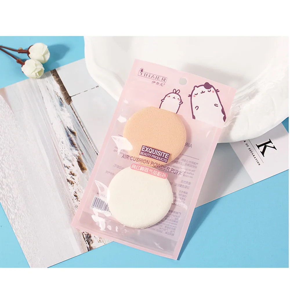 Спонж для макияжа натуральный Гладкий косметический спонж 2 шт. воздушная подушка аппликатор для BB крема спонж Y611